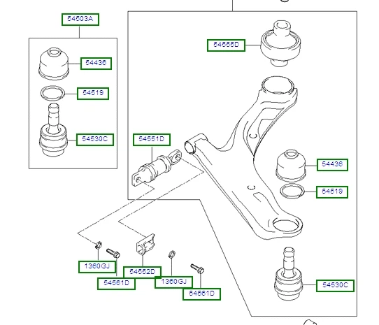 New Suspension Ball Joints FOR FITSubaru impreza Forester Legacy Outback Baja EJ20 EJ25 2.0L 2.5L L4 20206-XA000 2002