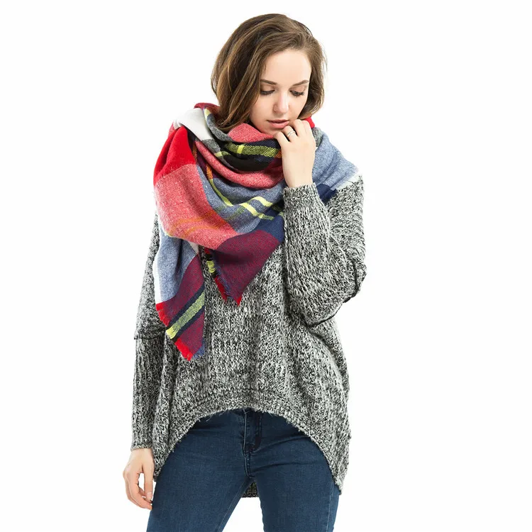 2016 za winter scarf 2016 font b Tartan b font Scarf women Plaid Scarf cuadros New