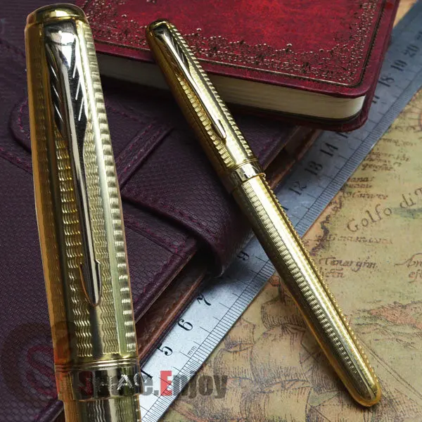 

JINHAO 601 COMPLETE GOLDEN ROLLER BALL PEN MESH ARROW CLIP