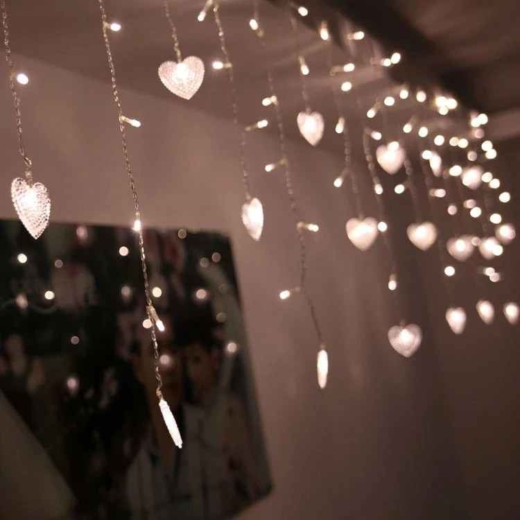 4 м 100 светодиодный s 18p светодиодный светильник в форме сердец для рождественской свадебной вечеринки
