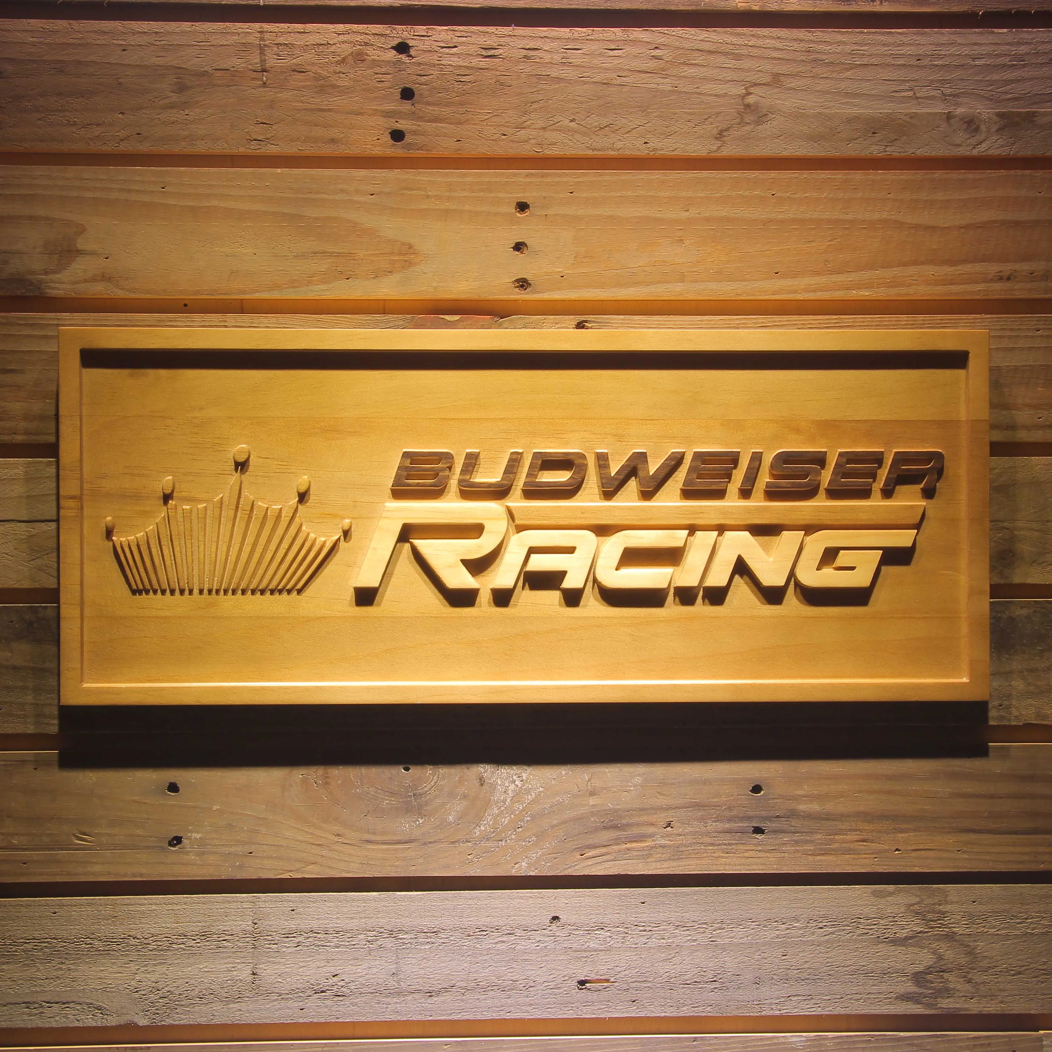 Budweiser гоночный автомобиль 3D деревянные барные знаки|sign bar|sign carsign wood |