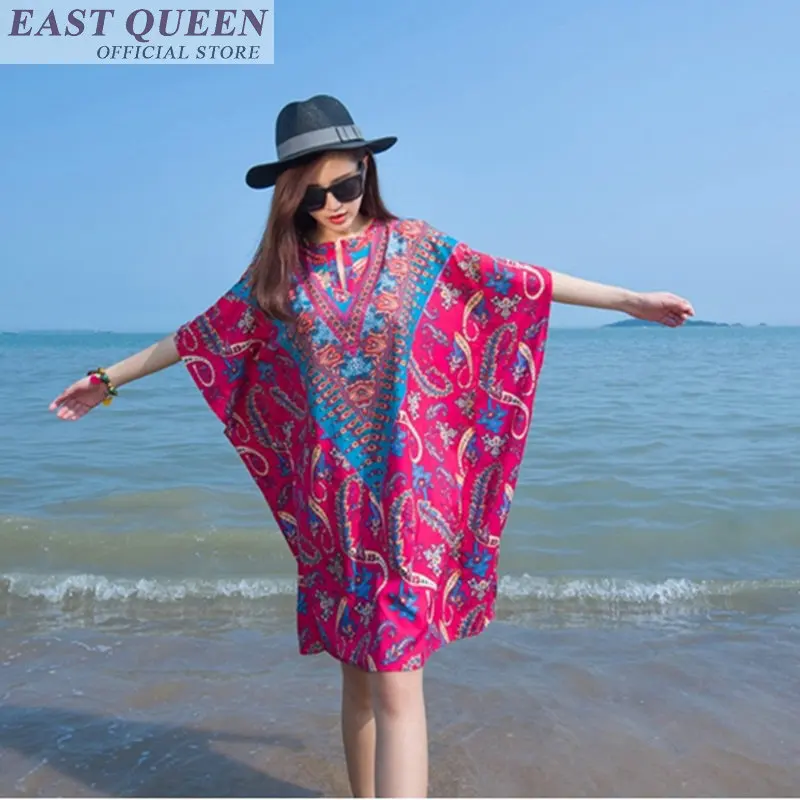 2018 summer boho bohemian women beach clothes dress floral print o-neck  tropic dress random self jumpsuit knee length DD783 a - AliExpress