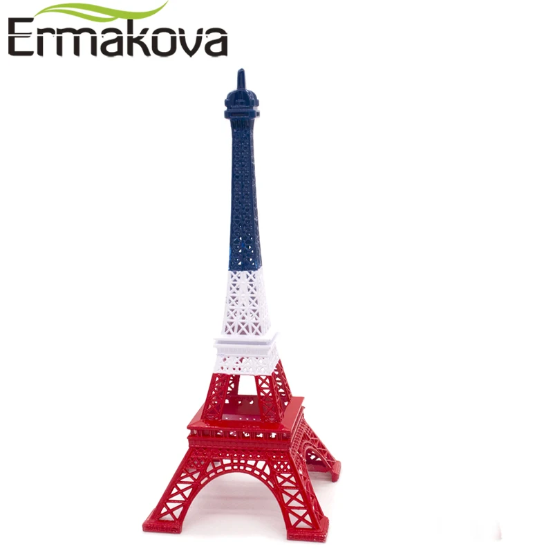 

ERMAKOVA Eiffel Tower Figurine Vintage Metal Paris Eiffel Statue World Famous Landmark Building Home Office Decoration (Blue-R)