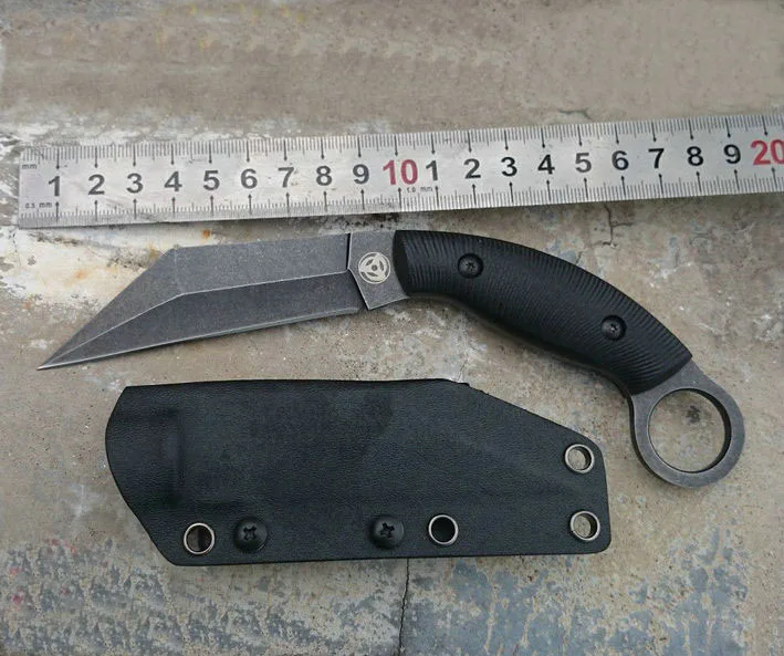 Нож керамбит Vellance DC53 со стальным фиксированным лезвием рукоятка G10