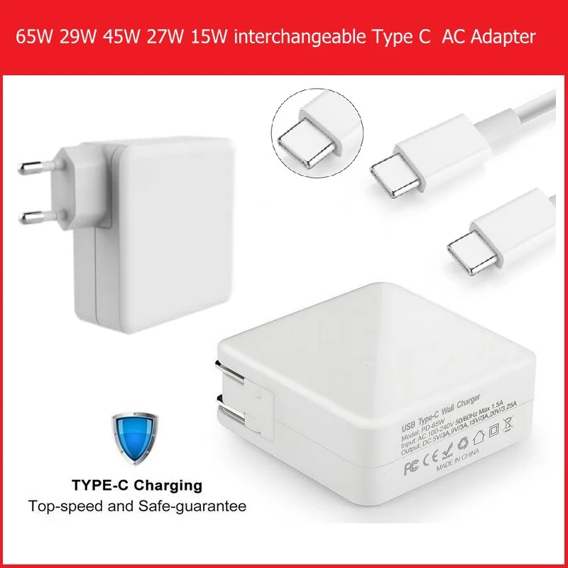 

65W 20v 15V 9V 5V 3A 3.25A USB Type C Laptop AC adapter For Apple Macbook /Dell/Xiaomi air/Huawei Matebook/HP Spectre/Thinkpad