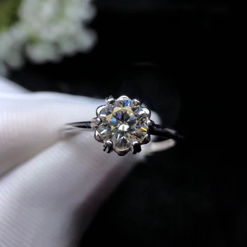 Ослепительное серебряное обручальное кольцо Moissanite для женщин 0.8ct VVS Moissanite кольцо soild 925 серебро Moissanite ювелирные изделия подарок на день