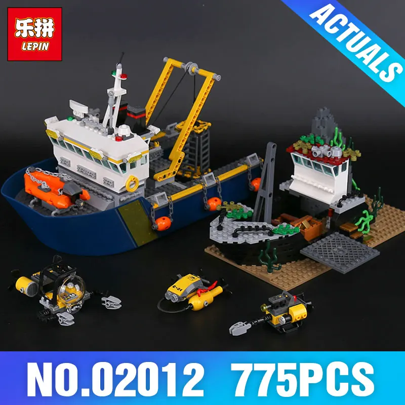 

Lepin 02012 Genuine The Deep Sea Exploration Vessel Set DIY City Series 60095 Building Blocks Bricks Boy's Toy Christmas Gifts