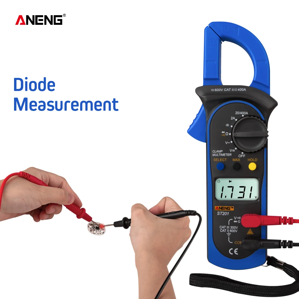 ANENG Digital Multimeter Amper Clamp Meter Current Clamp Pincers AC/DC Current Voltage Tester Test Probe