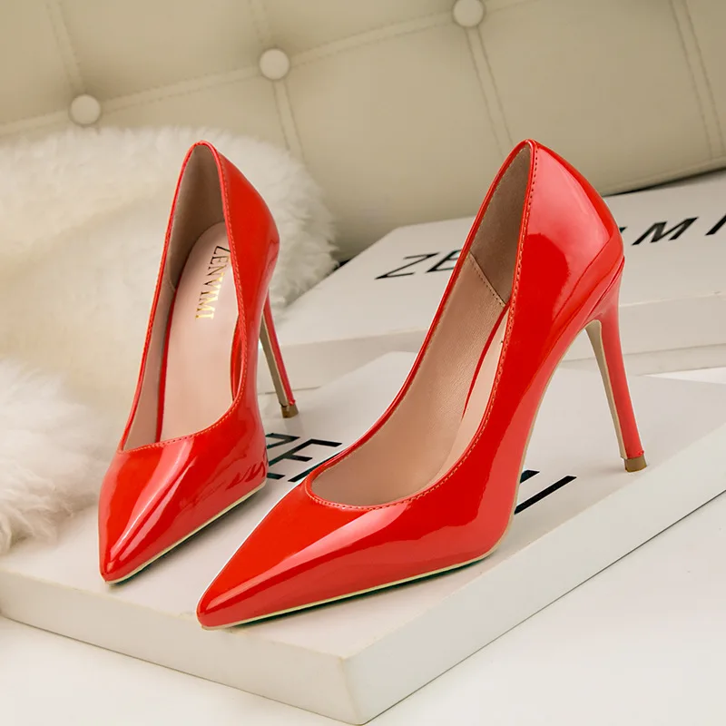 

Shoes Women 2019 Sexy Party Shoes Silk Shallow Women Pumps Fashion Wedding Shoes Pointed Toe High Heels