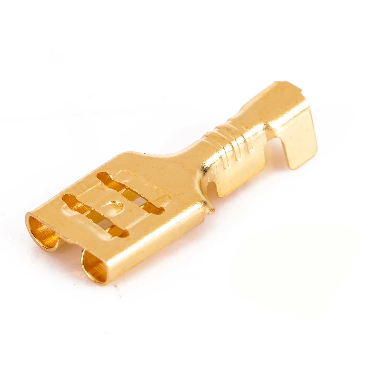 100 Pieces 6.3mm Female Spade Terminal Connectors Gold Brass Car Speaker Wire Connector For Car/Boat Speaker