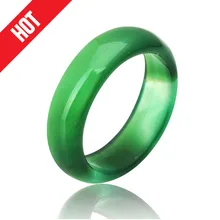 2016 Hot Sale high quality Natural green Agate jade Crystal ring jewelry engagement wedding rings for women and men wholesale