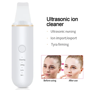 

Ultrasonic Skin Scrubber Facial Machine Cleaning Blackhead Remover Deep Face Whitening Lifting Dirt Wrinkles Spots Reduce