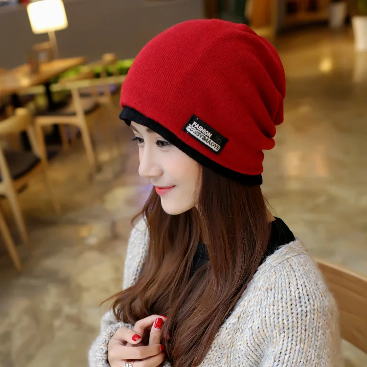 

2017 Fashion Unisex Spring Autumn Watch Cap Woman Wool Knitted Beanie Cap Braided Hat Skull Hats for Women Cover Ear