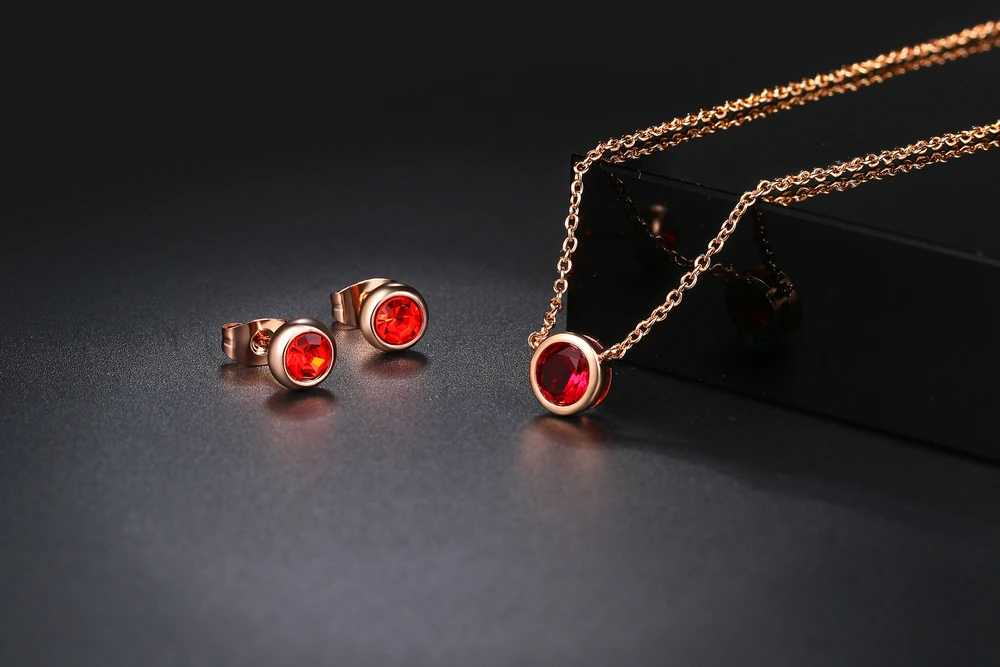 ZHOUYANG набор украшений для женщин, классический простой стиль, ожерелье с кристаллами, серьги, набор, модное ювелирное изделие для женщин и девочек ZYS370