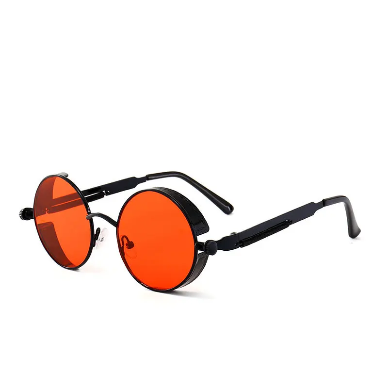 Стимпанк очки солнцезащитные очки для мужчин и женщин роскошные круглые солнцезащитные очки для дам ретро круг Винтаж Мужской Женский