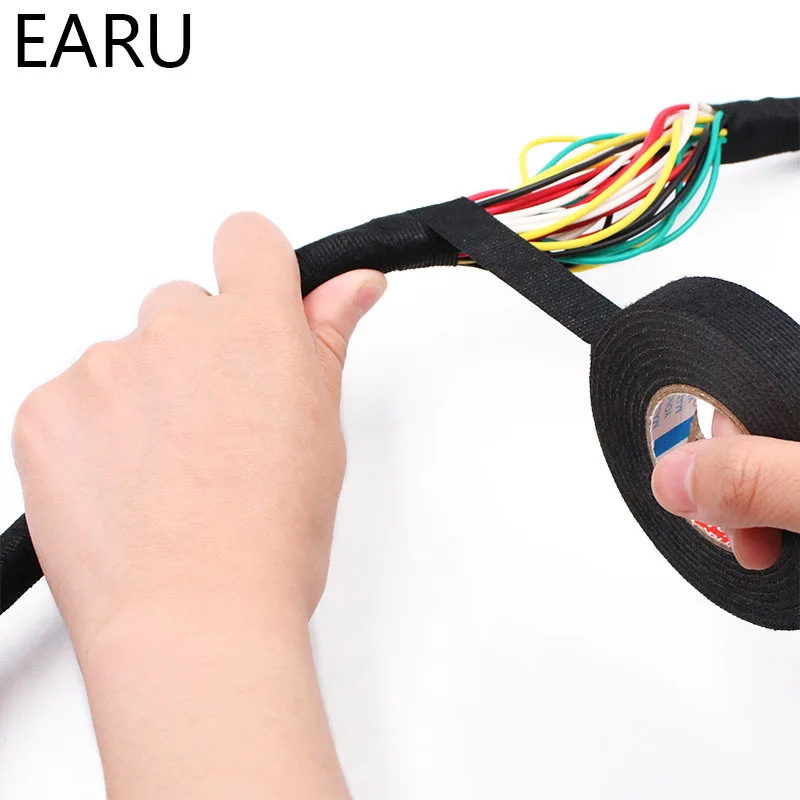 Adhesive Cloth Tape 1pc Heat-resistant For Car Auto Cable Harness Wiring Loom Protection Width 9/15/19/25/32MM Length 15M