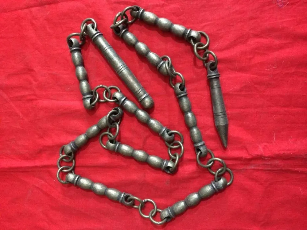 

antique Chinese ancient weapon pattern nine-section whip