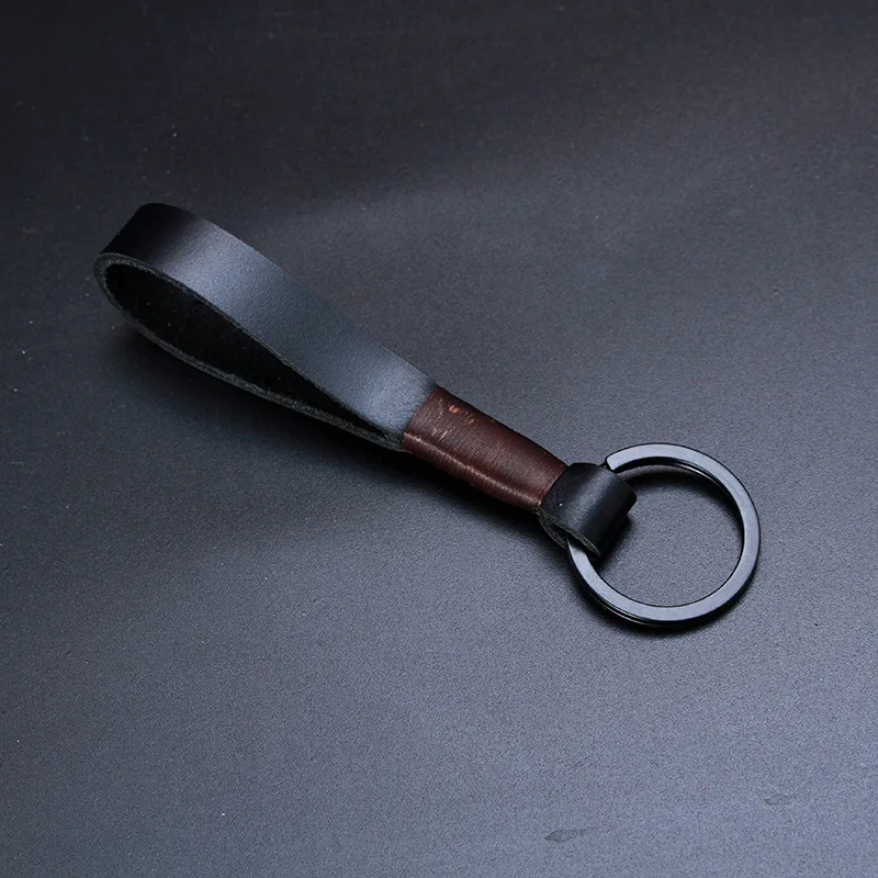 

Luxury Handmade Real Cowhide Leather Keychain Key Chains Car Llavero Male Waist Hanging Auto Keyring Men Porte Clef Pendant Gift