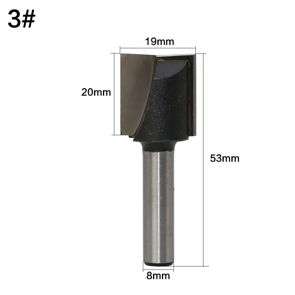 1 шт. 8 мм хвостовик нижней очистки прямой/Dado древесины фрезы карбида диаметр 9,52 10 12,7 14 16 19 мм фрезы