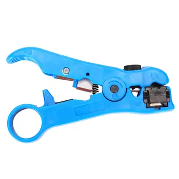 

LIXF Automatic Cable Wire Stripper Electric Stripping Tools for UTP/STP RG59 RG6 RG7 RG11 Multi-functional Cutter Striper,Blu