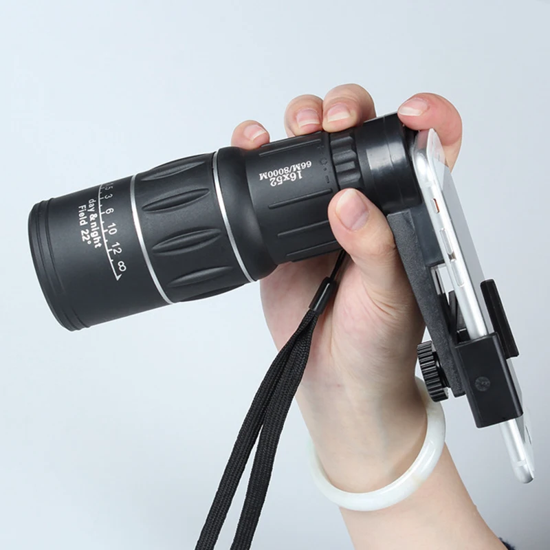 16x52 HD зум оптический Монокуляр телескоп Телефон объектив для пешего туризма концертный телефон объектив камеры Универсальный для смартфонов samsung iPhone