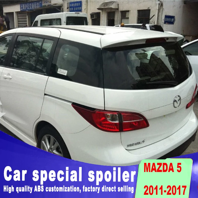 

5 spoiler for 2011 to 2017 high quality ABS material installation Mazda 5 spoilers by primer or black white spoilers