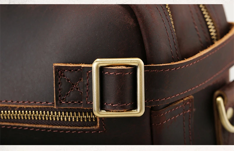 Винтажный Мужской портфель из натуральной кожи s бренд Handmde портфель большой емкости Crazy Horse кожаная сумка через плечо Bolsa