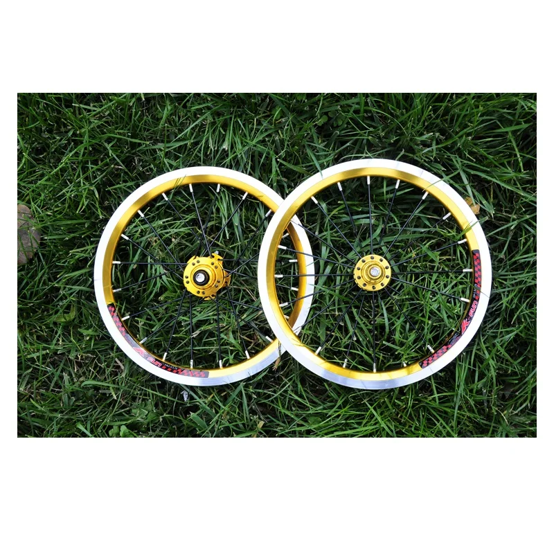 Folding Bike Wheel K-fun 14inch 4 Bearing Hub 9T 10T 20 Hole Wheel Set Lp Spokes Tyre Cushion For sm art 412 410 Modified Parts Folding Bike Wheel K-fun 14inch 4 Bearing Hub 9T 10T 20 Hole Wheel Set Lp Spokes Tyre Cushion For sm art 412 410 Modified Parts