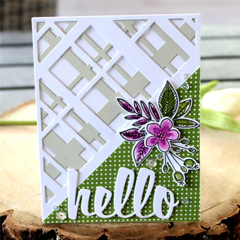 

Naifumodo 1PC DIY Grid Cover Background Metal Cutting Dies Craft Card Embossing Stencil 100*81mm Scrapbooking 2019 New Arrival