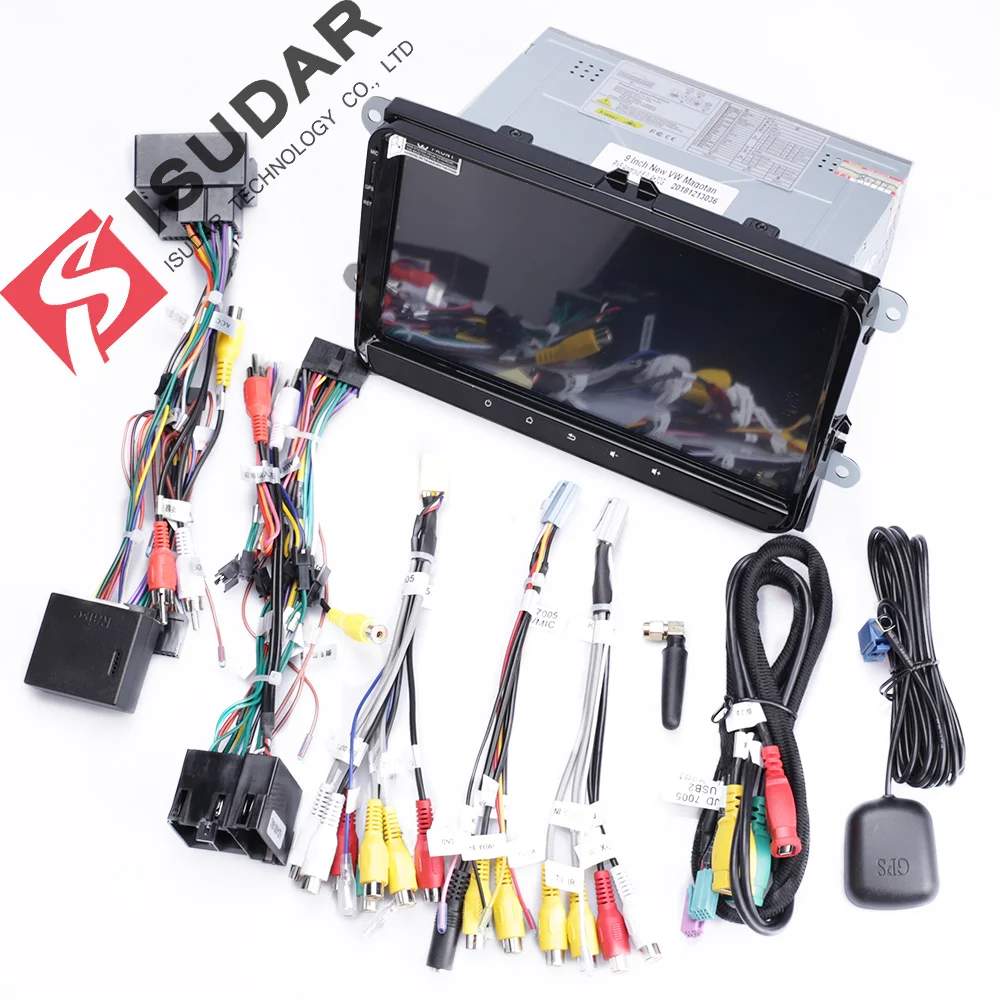 Best Isudar Car Multimedia Player GPS Android 9 For VW/Golf/Tiguan/Skoda/Fabia/Rapid/Seat/Leon 8 Core RAM 4GB DSP Auto Radio 1 Din FM 5