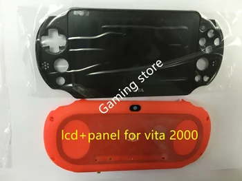 

original new for ps vita for psvita psv 2000 lcd display screen assembled black + back panel cover red + screen protector