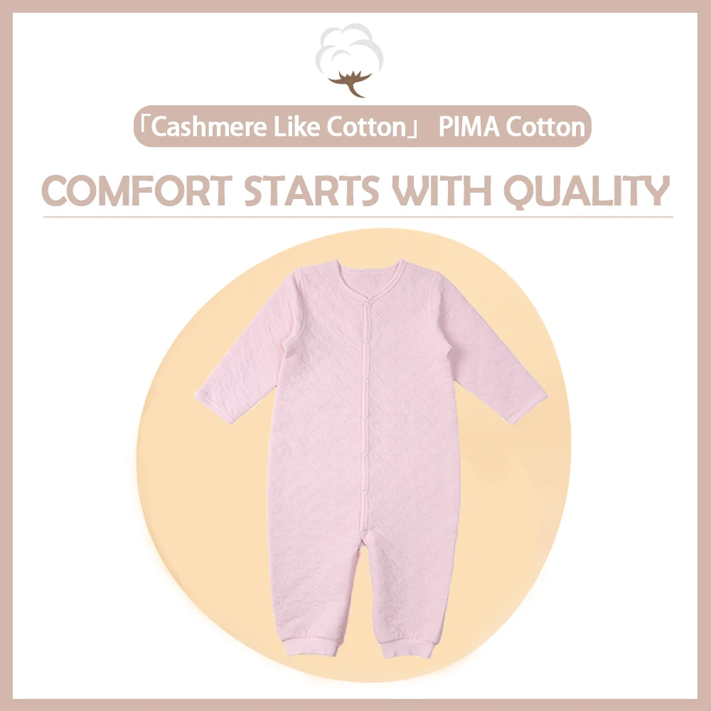 i-baby Premium Matelasse PIMA COTTON Baby Romper Cashmere Like Cotton Outfit Long Sleeve Newborn Cloth, Packed in Box