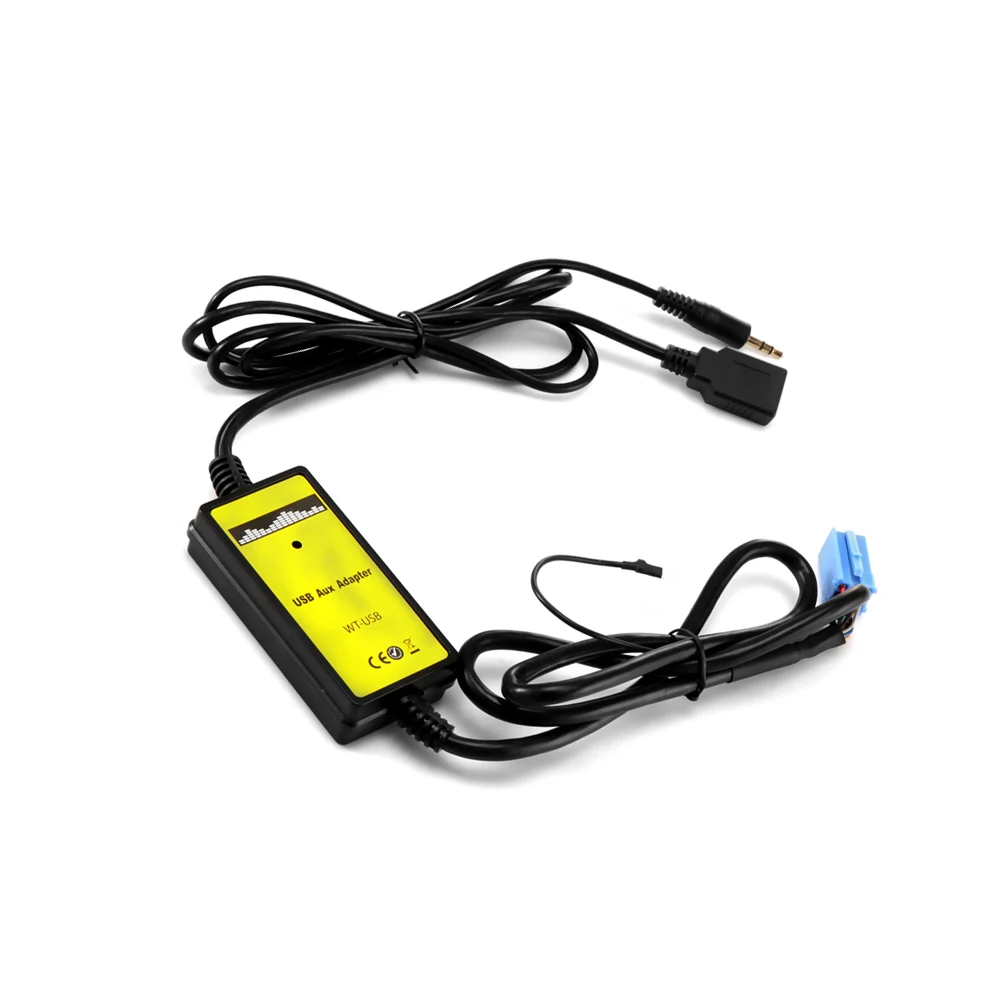 Высокое качество звука автомобиля MP3 USB AUX адаптер с рулевого колеса Управление 3,5 мм AUX Интерфейс чейнджер для Audi ISO 8Pin