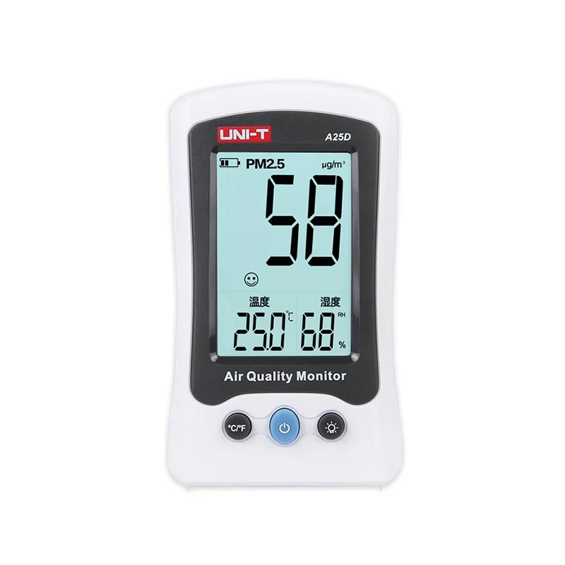 

UNI-T A25D PM2.5 Testers Air Quality Measurement Meters Detector Auto Range Overload Indication Gas Temperature Humidity Monitor