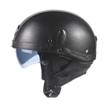 Motorcycle Motorbike Rider Half PU Leather font b Retro b font Harley font b Helmet b