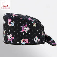 Хирургическая Кепка для женщин, для стоматологического врача, для медсестры, Калабаш, пластиковая Кепка для салона красоты, Рабочая кепка для европейских и американских мужчин, круглая Кепка с принтом