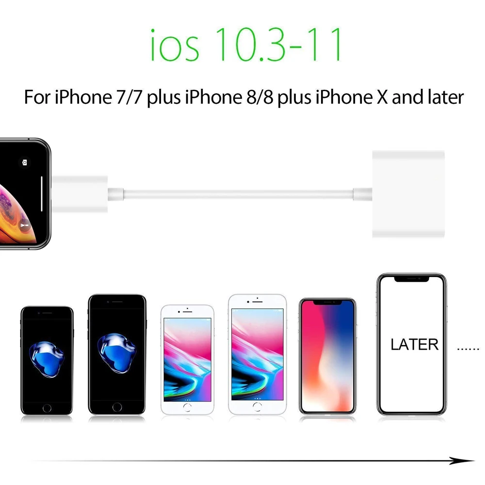 Ascromy 2in1 3 5 мм Jack AUX адаптер сплиттер для Apple iPhone XS Max XR X S 8 плюс 7 наушников аудио