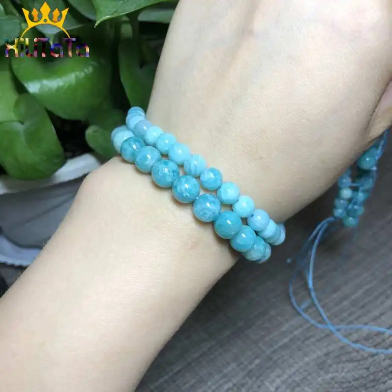 Natural Round Genuine Amazonite Beads Loose Stone Beads For Jewelry Making DIY Bracelet Necklace Accessories 15inches 6/8/10mm