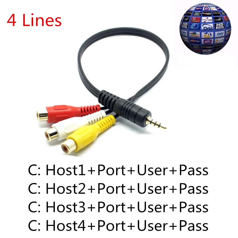 7 Lines HD AV Cable Cccam cline For Satellite TV Receiver DVB-S2 Support Europe Server of 1 Year via USB Wifi Free Shipping