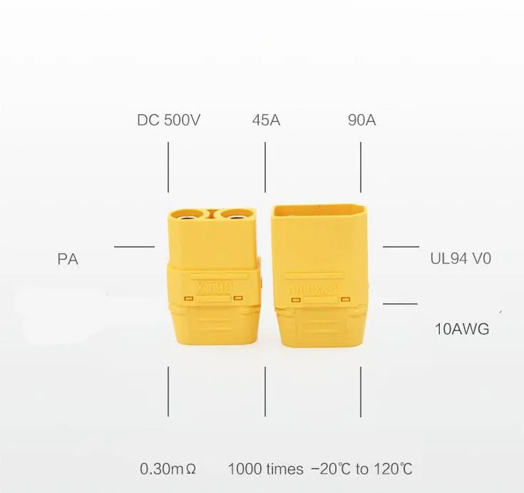 1 пара XT90H(XT90 с корпусом оболочки) 4,5 мм разъем типа "банан" позолоченный для Lipo батареи ESC PDB скидка 20