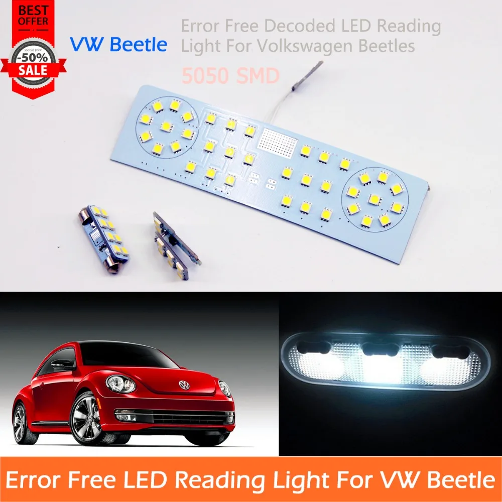

Free Shipping 3 pcs Car LED Interior Reading Dome Map Light Error Free Glove box Trunk Visor Light For Volkswagen VW Beetles