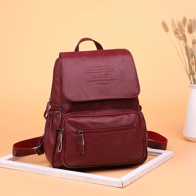 

2019 Summer Korean version of fashion large-capacity women's shoulder multi-functional handbag middle-aged temperament schoolbag