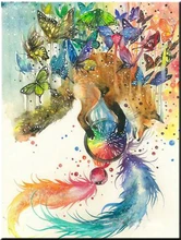 5D Diy Diamond Painting Butterfly fox feather Square 3D Diamond Embroidery Diamond paintings Cross Stitch Needlework Home Decor dazzle butterfly prints diamond paintings