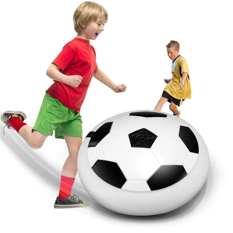 Дети воздуха Мощность Футбол учебного оборудования забавные светодиодный свет мигает мяч игрушки футбольные мячи диск скользя