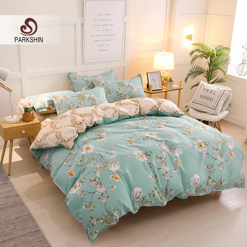 ParkShin Luxury Bedding Set Bedspread+Bed Flat Sheet+Pillowcases Duvet Cover Bed Linens Comforter Decor Adult | Дом и сад