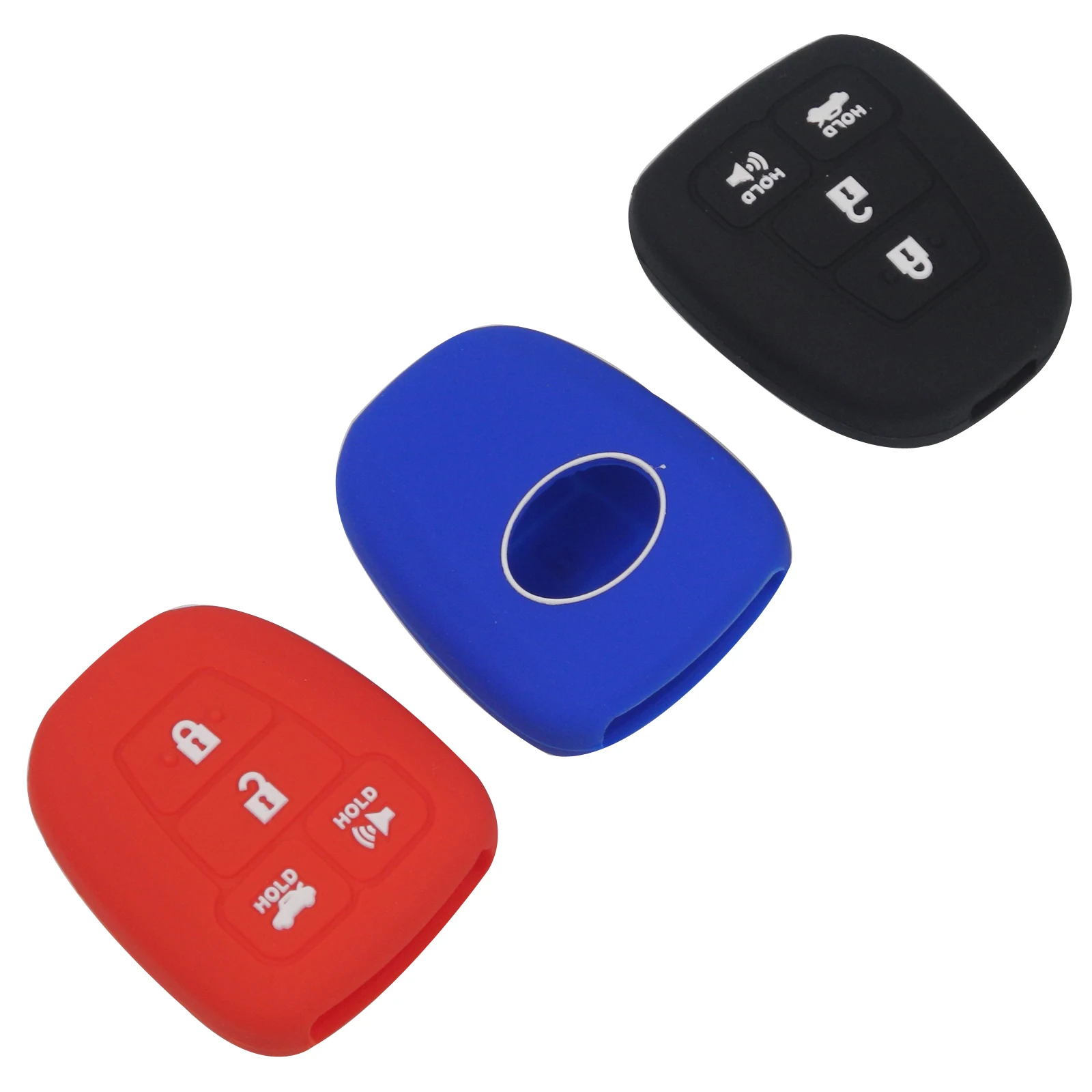 

jingyuqin Car Key Silicone Case for Toyota RAV-4 / Highlander / Corolla / Camry 4 Buttons Rubber Cover Holder Protect