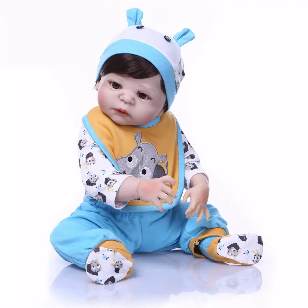 

New style lol Bebely reborn baby doll Lifelike soft Full Vinyl Newborn Body blue rhino Birthday Xmas gifts 22inch girl toys