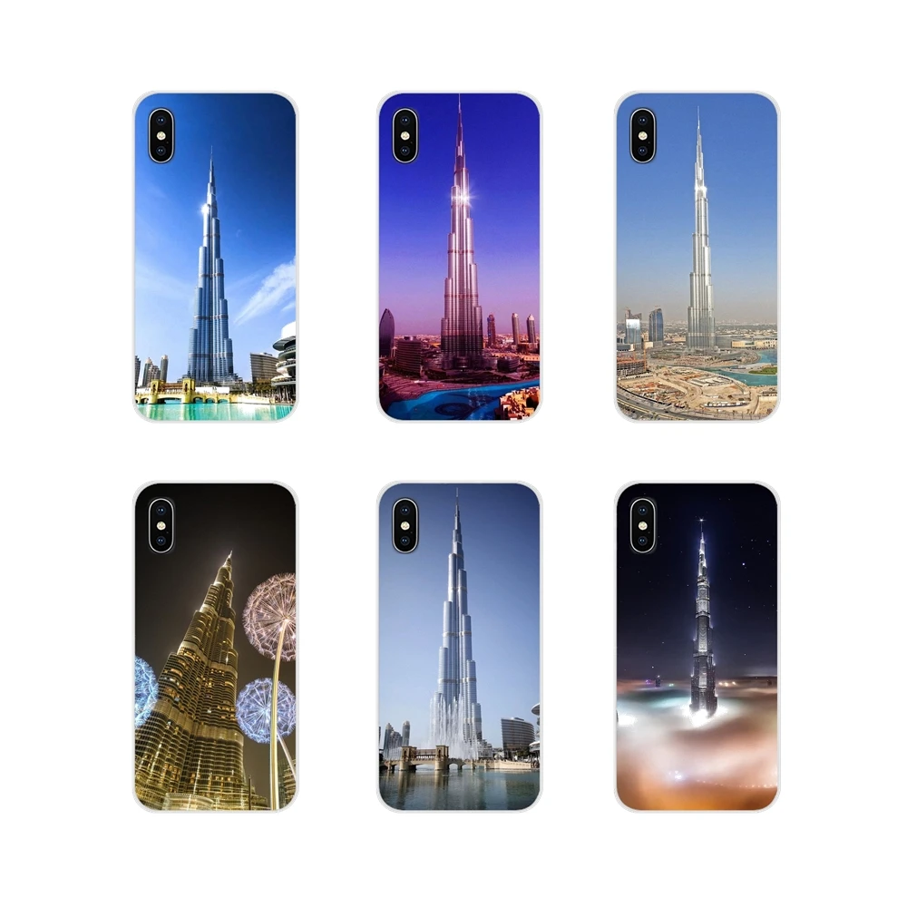 Защитный чехол для телефона Дубай Burj Khalifa Tower Building Apple iPhone X XR XS MAX 4 4S 5 5S 5C SE 6 6S 7 8 Plus
