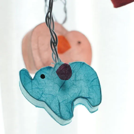 

2016 New Arrival 3M Elephant Models Paper String Lighting Night lamp Children Room Decor Holiday lights EU/UK Plug Luminaria