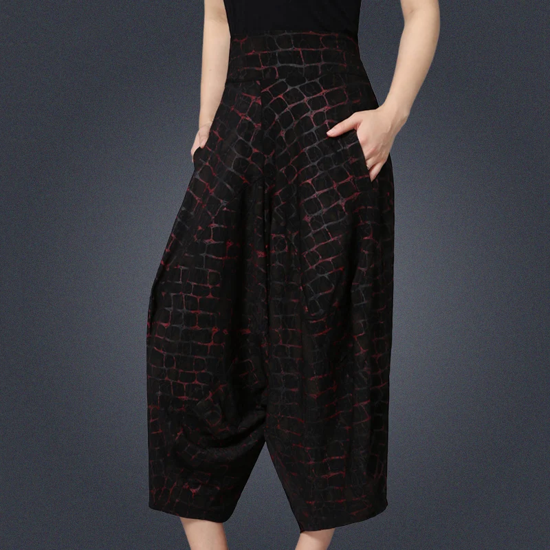 

Summer wide-leg pants large size rejection pants loose thin speaker trousers pants ladies Harlan nine pants